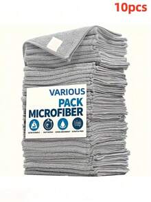 5pcs/10pcs Multi-Purpose Grey Microfiber Cleaning Rags - Soft & Quick-Dry Towels For Car Washing, Dusting, And Household Chores - A - View 14