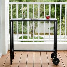 Outdoor Bar Table With Wheels & Adjustable Leveling Feet,Multipurpose High Top Bar Table,Counter Height Table,For Kitchen,Home Bar,Patio,Balcony - Black - View 1