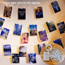 1pc 1/2/3/5/10m Home Decor Photo Clip String Lights, Indoor Room Wall Decor String Lights, Wedding Decoration, Party Decoration, Bedroom Wall Decor Lights, Garden Decoration, Birthday, Graduation Decoration LED Lights, Holiday Decoration String Lights, Mother's Day Decoration String Lights - Multicolor - View 12