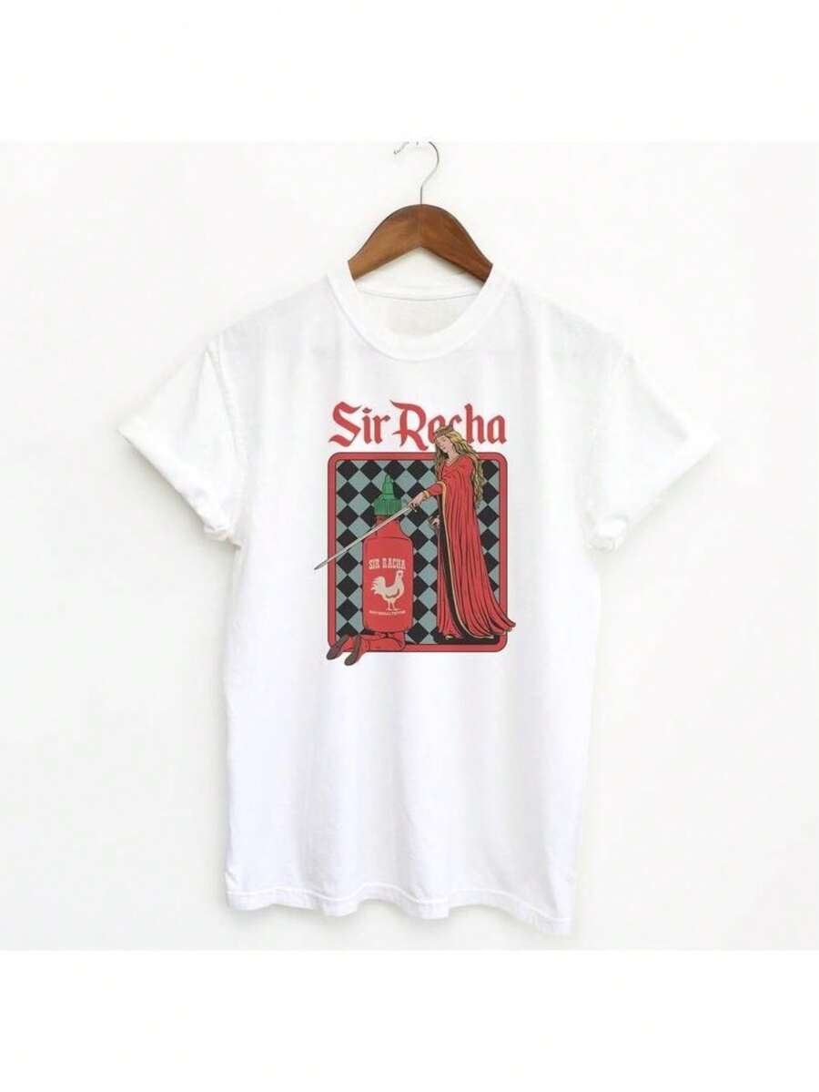 Chili Sauce Funny T-Shirt, Graphic Tee, Vintage Shirt - 白色 - 查看 1