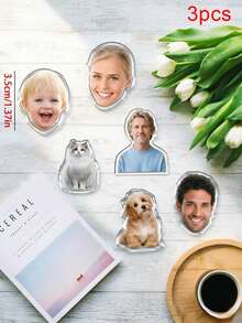 1/3/5pcs Universal Customized Acrylic Shoe Charms, Personalized Shoe Decorations Suitable For Printing Photos Or Logos, DIY Shoe Clip Accessories - Acrylic Pieces - View 5