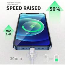 Lightning Fast Charging Cable, Type-C Lightning Fast Charging, High-Density PD Lightning Fast Charging, Compatible With IPhone 14/13/12/11 Series, Lightning Data Cable, USB Data Sync Charging Cable For IPhone 14, 13, 12, 11 Pro Max, SE, X, 8, 7, 6 Models - White - View 10