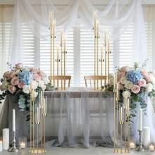 4pcs Metal 5Arm Candelabra Tall Floor Candle Holder With Acrylic Lampshade For Wedding Table Centerpieces ,39.4'' Gold Floor Candelabra Candlesticks Holder For Birthday Party Mother's Day Gift Home Decoration Event Decor Party Supplies - 金(4件) - 查看 7