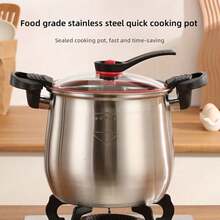 Premium Stainless Steel Non Stick Cooking Pot Large Capacity Stew And Soup Pot With Safety Lid Compatible With Induction And Gas Stoves - View 4