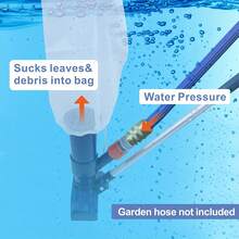 Pool Cleaning Vacuum Jet Tool With Pole Set, Vacuum Head Accessory Without Pole, Swimming Pool Vacuum With Surface De-Fogging Function, Swimming Pool Maintenance Kit, Suitable For Swimming Pools, Fountains, Compact Swimming Pool Vacuum Jet, Includes Debris Bag And Pole, Lightweight Swimming Pool Maintenance Tool - A - View 6