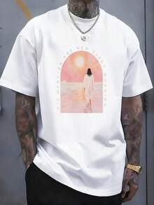 Casual Streetwear, Men's T-Shirt, His Mercies Are New Every Morning Print, Summer Beach Vacation, % Cotton, Faith-Inspired T-Shirt. - Black - View 4