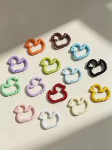 30pcs Colorful Duck Shaped Keychains, Suitable For Crafts, Key Rings And Keychain Decoration, Can Be Used For DIY Keychain Making, Keychain Accessories - Multicolor - View 2
