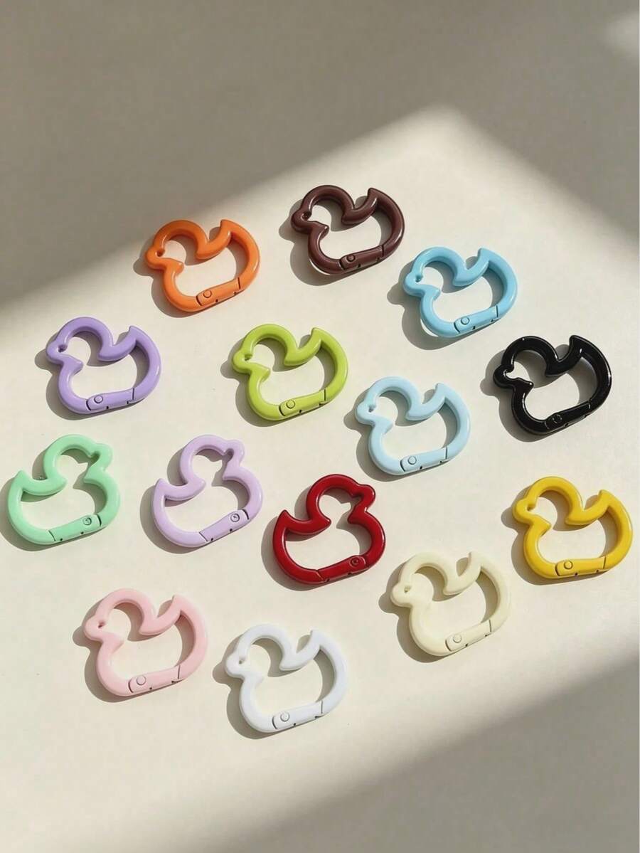 30pcs Colorful Duck Shaped Keychains, Suitable For Crafts, Key Rings And Keychain Decoration, Can Be Used For DIY Keychain Making, Keychain Accessories