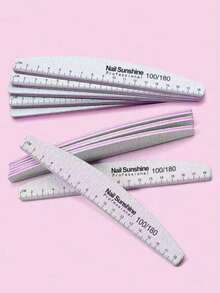 3PCS Half Moon 100/180 Professional Nail File Strips - Grey - View 1