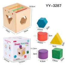 Đồ chơi xếp hình ghép hình khối hình học Montessori, công cụ giáo dục nhận biết màu sắc và hình dạng, khối gỗ đặc, đồ chơi học tập sớm cho trẻ em - Nhiều màu - Xem 13
