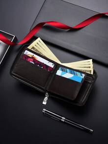 SHABILI New Short Wallet, Popular Men's Zipper Card Holder, Student Coin Purse Wallet - Bronze - View 3