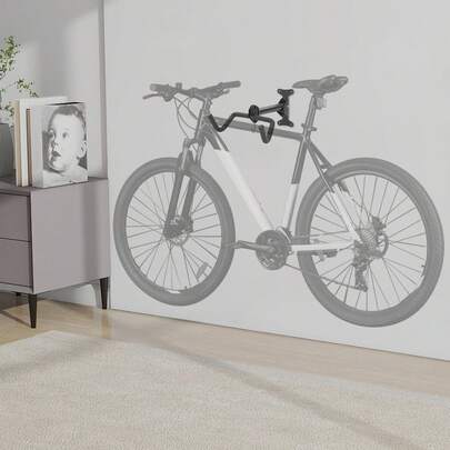 Black Wall Mount Bike Stand Wall Bicycle Storage Rack Adjustable Bicycle Holder (Max. Load Capacity: About 30kg)