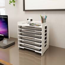7 Tier A4 Desk Organiser | Locker Shelf Storage Module Filing Holder Paper Document Holder File Trays For Home Office - White - View 2