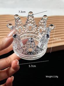 1pc Glass Petal Plum Blossom Pearl Edge Crown Nail Art Palette Premium Decor - Clear - View 4