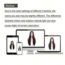 28 Inch Synthetic Long Straight Black Wig For Women Natural Straight Hair Middle Part Synthetic Long Black Wig - Black - View 10