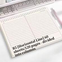 1pc Flip Cover Spiral Notebook - Thick Paper With Divider Pages, 60 Sheets/120 Pages Pure White Paper, Daily Portable Storage Notebook, Student Notebook, Professional Diary, Office Use! School Supplies - B5 lined - View 5
