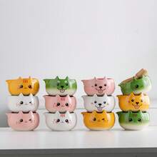 1 buah/8 buah Mangkuk Matcha Telinga Kucing Lucu, Pengocok Matcha Jepang, Mangkuk Teh Keramik, Alat Persiapan Matcha, Alat Pembuatan Makanan Penutup dan Minuman, Kotak Hadiah Jepang, Set Hadiah Liburan - MultiWarna - View 4