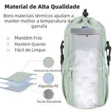 Bolsa Transversal Multifuncional Para Garrafa de Água Para Celular Chaveiro Viagem Com Alça De Ombro Ajustável CYC90718# - Preto - Visão 3
