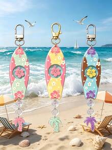 1個夏季衝浪滑板清新夏威夷風壓克力鑰匙圈 - 滑板 - 查看 1