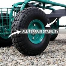 [Free Shipping] Rolling Garden Scooter Garden Cart Seat With Wheels And Tool Tray, 360 Swivel Seat,Green-XY187496 - Multicolor - View 6