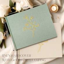 DWedding Guest Book With 108 Blank Pages - Elegant Linen Hardcover Guestbook Wedding Reception For Sign In And Photos -  Guest Book For Wedding Bridal Shower Baby Shower Sage Green - Sage Green - View 2
