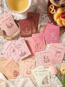 1 Pack 30pcs Vintage Aesthetic Theme Planner Stickers, Creative Art Stickers, DIY Decoration Collage Craft Materials, Holiday Gift, Personalized Scrapbook School Stationery Supplies School Supplies - W.P. - View 1