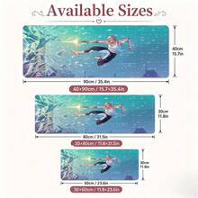 Cyber Broken Glass Cool Female Gun Manual Anime Large Mouse Pad, Teal City Cartoon Style Non-Slip Stitched Edge Desk Mat, Thickened Keyboard Pad, Suitable For Office And Gaming - View 5