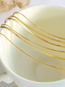 1pc Women's Minimalist Fashion Stainless Steel Blade Chain Bracelet - Yellow Gold - View 3