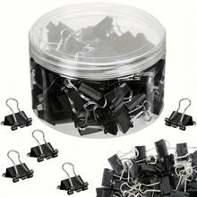 100pcs Medium Binder Clips, 5/8 Inch, Durable Metal Material, Suitable For Office, Classroom And Teachers - 100 Items - View 1