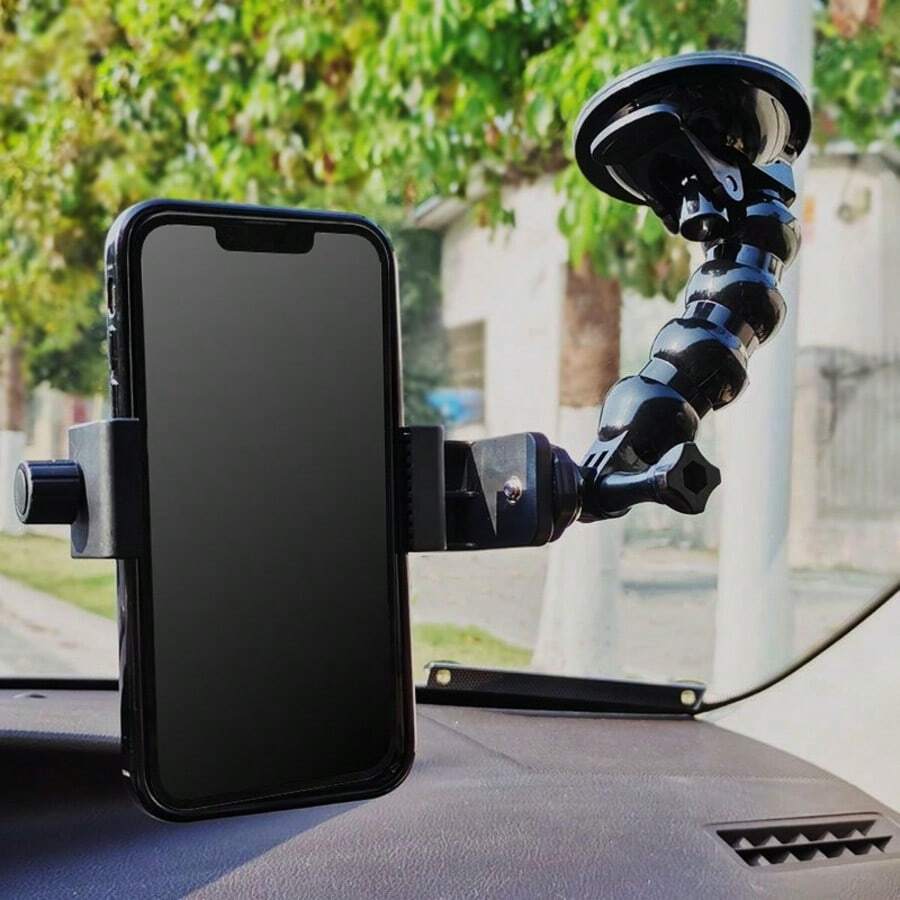時尚汽車手機支架,遮陽板汽車手機架,導航支架,多功能汽車手機支架適用於遮陽板和後座,可調節旋轉多功能汽車手機架,自動後視鏡,座椅掛鉤,360°旋轉遮陽板和後視鏡手機支架,適用於導航和通用汽車配件,通用支架 - 多色 - 查看 1