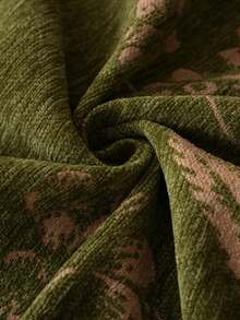 1pc Chenille Sofa Cover, Bohemian Leaf Pattern, Soft And Durable, Pet Friendly, Machine Washable, Includes Sofa Protector, Suitable For Bedroom, Living Room, Home Decor - Olive Green - View 8