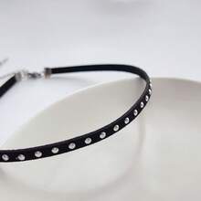 1pc Black Choker Collar Necklace Short Style For Women - Black - View 4