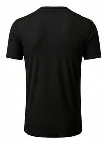 2pcs Men's Solid Color Crew Neck Short Sleeve Tops, Casual Fashion Home Wear For Spring, Summer, Autumn, Suitable For Casual Wear, Daily Activities, Fitness - Multicolor - View 5