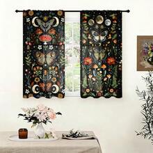 Set 2 Buah Tirai Bermotif Jamur dan Tanaman Bulan, Cocok untuk Dapur, Ruang Tamu, Kamar Tidur, Ruang Belajar, dan Lemari. - Aneka warna 1 - View 7