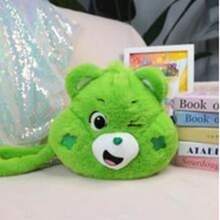 Care Bears 27cm 熊頭毛絨斜挎包,可愛3D卡通毛茸茸單肩手提包,柔軟填充動物包,女童適用,創意設計 - 彩色 - 查看 9