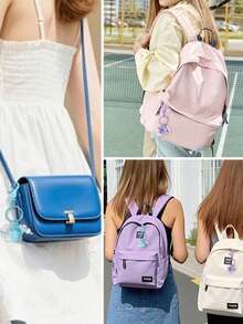 1pc Cute Cookie Ice Cream Pearl Milk Tea Keychain Set, Pink Sweet Girl Style Pendant, Handbag Decoration For Girls And Girl, Friendship Gift Jewelry - A - View 9
