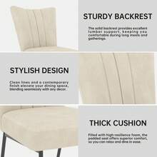 jiexi Extendable Dining Table And 4-6 Chair Set, 130-170cm Grey MDF Dining Table With Beige Velvet Dining Chairs With Metal Legs For Kitchen, Living Room - Beige - View 3