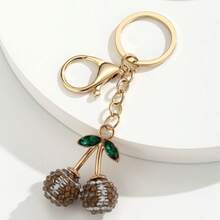 1Pc Daily Resin Sports Ball Cherry Keychain Soccer Basketball Baseball Tennis Rugby Bag Charm Pendant - Multicolor - View 11
