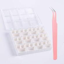 Nail Art Storage Box Set -Include 1pc Nail Art Storage Box And 1pc Nail Tweezers, Removable Compartment Rhinestones Accessories Container Box,Suitable For Nail Accessories, Rhinestones, Jewelry - Multicolor - View 15