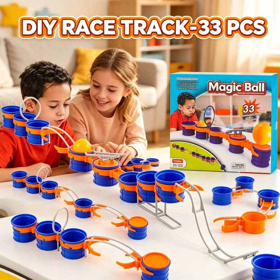 Juguete de pista ensamblable DIY para entrenamiento de capacidad pulmonar, juguete interactivo de escritorio divertido para padres e hijos, regalo de cumpleaños para niños, regalo de Navidad