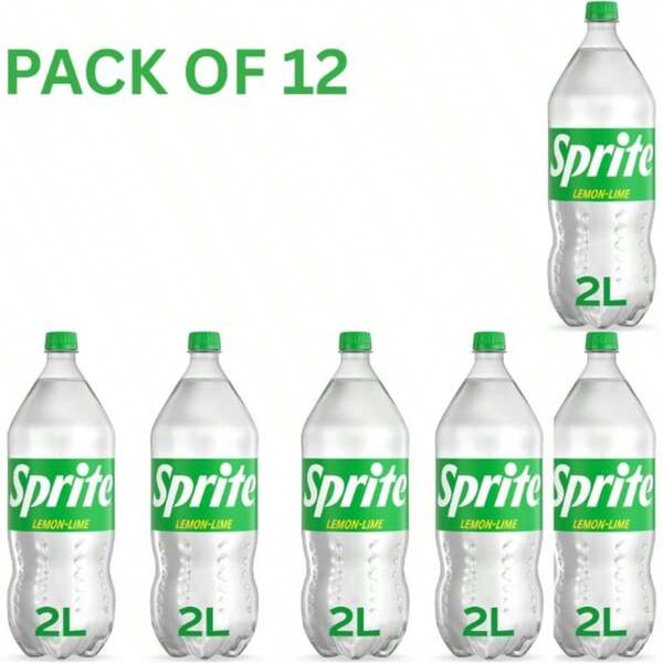 Sprite Lemon-Lime Soda Drink, Refreshing Soft Drink Bottles 2L (Pack Of 12)