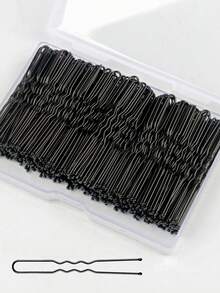 150pcs/50 Pieces/20 Pieces Set Solid Color U-Shaped Clip Straight Hair Clip For Hair Dyeing And Perming.Halloween Hair Accessories, Travel Essentials - Black - View 6