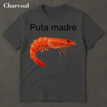 T-shirt drôle avec le meme "Puta Madre Shrimp", T-shirt crevette, Crevette, T-shirt crevette, T-shirt agressif, T-shirt ironique, T-shirt meme viral, T-shirt meme "Unhinged" - Noir - Voir 3