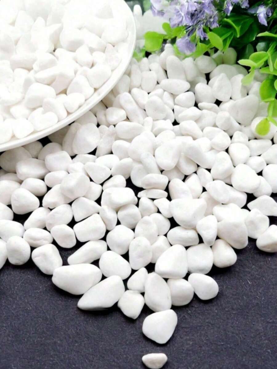 8000顆波希米亞風光滑白色鵝卵石,裝飾石,花瓶裝飾,房間裝飾,臥室裝飾,家居裝飾,婚禮裝飾,戶外花園裝飾,水族魚缸用品,桌面中心裝飾,派對用品,波希米亞風裝飾,植物盆栽裝飾,生態缸裝飾 - a - 查看 1