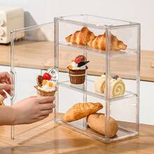 1pc Cake Storage Box, Kitchen Baking Bread Storage Container, Stackable Tea Cup & Water Cup Holder, Easy Access, Moisture-Proof & Pest-Proof, Suitable For Kitchen, Bakery, Coffee Shop - View 11
