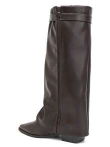 Bottes Hautes à Recouvrement à Boucle Dorée – L'Allure Cavalière Urbaine - Brown 2596A - View 4