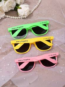 1/10/20 Pairs Black & White Rectangular Fashion Glasses, Customizable Temple, Decorative Lens Accessory For Party - Multicolor - View 8