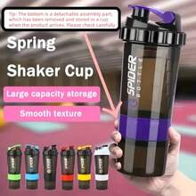 3-Layer Detachable Shaker Cup With Scale, Powder Mixer Cup, Leak-Proof Design, PP Material, Suitable For Gym, Outdoor Sports And Nutritional Supplement Mixing - Multicolor - View 5
