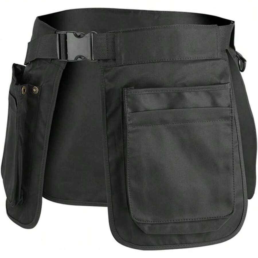 1set 2pcs Adjustable Polyester Apron With Multi-Functional Waist Bag And Spacious Zippered Tool Pockets - Toolkit - View 1