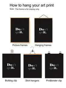 1pc Frameless Inspirational Quote Canvas Print / "Don't Give Up" Motivational Wall Decor / Bold Typography On High Contrast Black Background / Modern Home And Office Aesthetics / Inspirational Wall Art / Typography Art, Living Room Aesthetic Design - Multicolor - View 6
